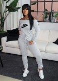 Women's one-piece pants one shoulder long sleeve sexy printed one-piece sportswear Jumpsuits