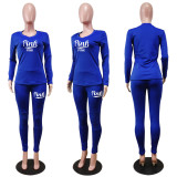 Fashion leisure V-neck Pullover long sleeve suit pants suit Two pieces