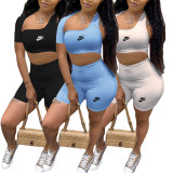 Fashion pop sexy hollow out sports two-piece set