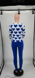 Love suit long sleeved trousers autumn and winter printed two-piece set