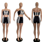 fashion leisure chest wrapping two-piece set