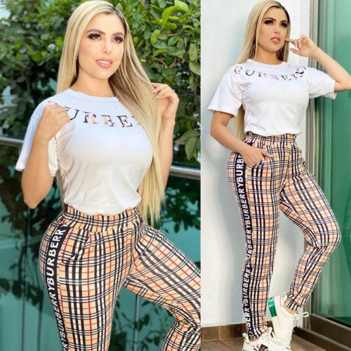 Casual Short Sleeve Top Trousers Set