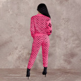 Leisure sports suit fashion positioning printing two-piece set