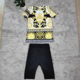Two-piece set of fashionable wealthy short-sleeved shorts