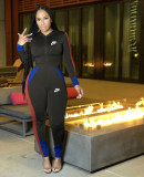Multi panel casual sports suit hooded suit