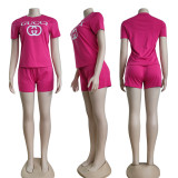Pink Short Sleeve Shorts Set