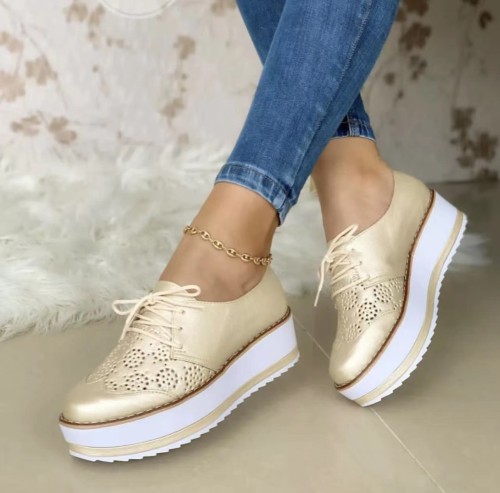 fashionable and breathable leather casual women's shoes
