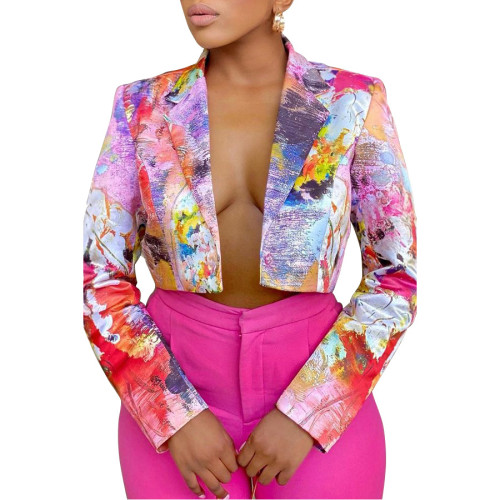 2022 Personality Print suit jacket
