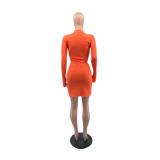 2022 autumn temperament high elastic solid color short skirt two-piece set