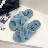 2022 autumn and winter round head thick bottom warm and fluffy slippers