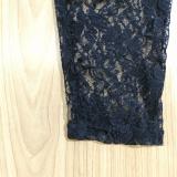 Split Letter Long Sleeve T-Shirt Lace Trousers Two-Piece Set