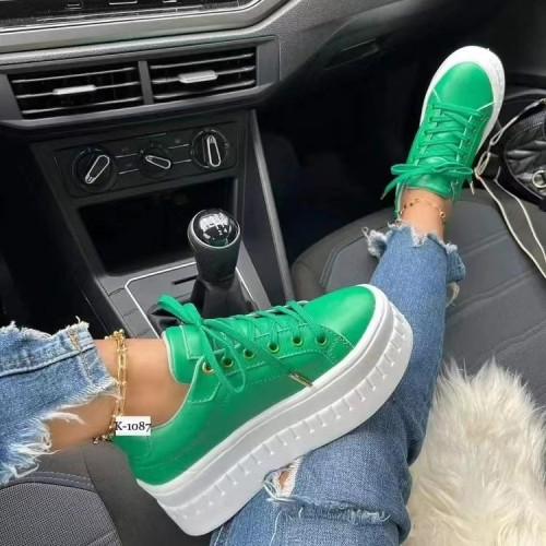 2022 Fall Plus Size Lace Up Platform Sneakers
