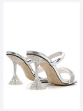 One-word rhinestone square head wearing a model car model catwalk crystal and sandals