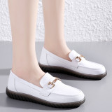 Handmade women's single shoes cover foot flat loafers casual mother shoes 35-40