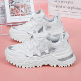 plus size dad shoes women's mesh height-enhancing casual sneakers