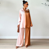 Casual loose colorblock two-piece suit