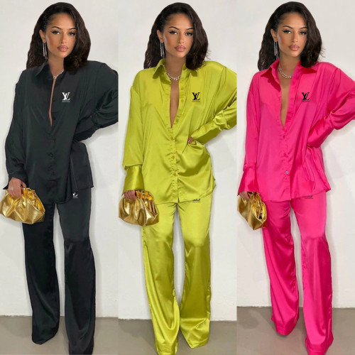 Casual solid color two-piece suit