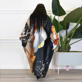 Jacket Simulated Silk Multi-Print Fashion Casual Windbreaker