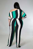Plus Size Women's Striped Print Jumpsuit
