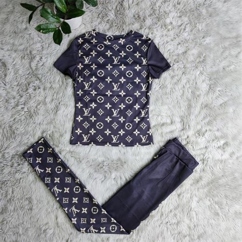 Fashionable temperament commuter leisure printing two-piece set