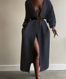 Sexy sweater long coat (belt not included)