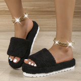 2022 Fall Thick Sole Lamb Wool Casual Slippers
