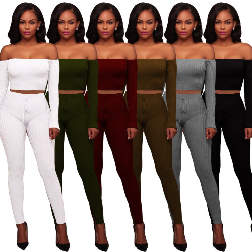 Autumn and winter high elastic thread pit strip trousers two-piece set super elastic
