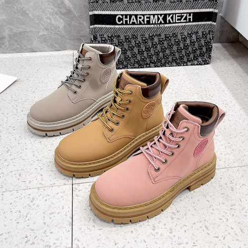 2022 autumn winter thick bottom round toe high top martin boots