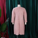 2022 Autumn Round Neck Solid Color Loose Casual Dress