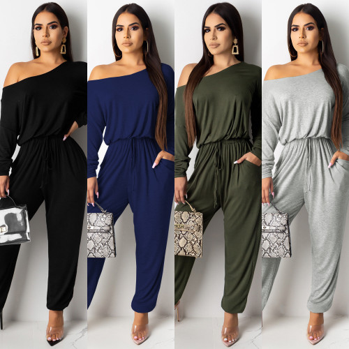 2022 Fall Urban Style Classic Solid Color Jumpsuit