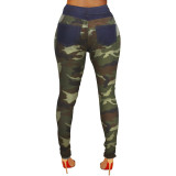 2022 autumn/winter sexy high waist slim camouflage stretch skinny jeans