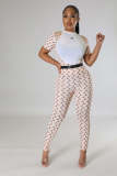 2022 autumn printed short-sleeved trousers two-piece suit