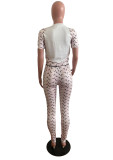 2022 autumn printed short-sleeved trousers two-piece suit
