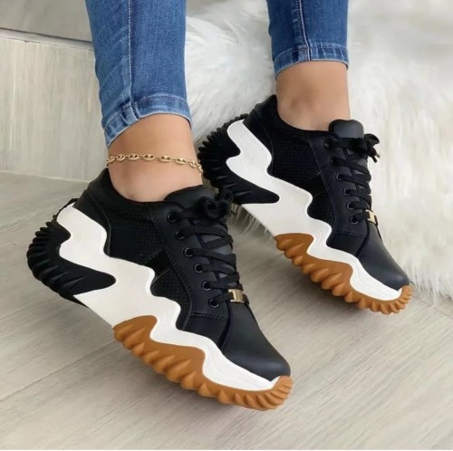 2022 spring and autumn large size inner heightened platform platform shoes with lace-up shoes