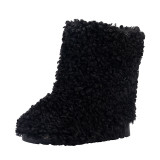 2022 large size lamb wool short tube snow boots thick bottom candy color plus velvet cotton boots