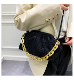 2022 autumn and winter thick chain terry cloth shoulder underarm bag messenger bag