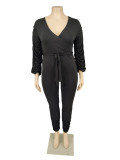 Autumn and winter Large size casual pit strip jumpsuit