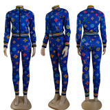 Fashion Digital Print Leisure two-piece suit