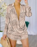 Sexy fashion printing long sleeve shirt