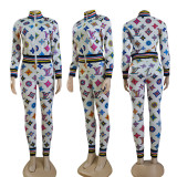 Fashion Digital Print Leisure two-piece suit