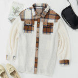 Tweed lambswool plaid jacket top