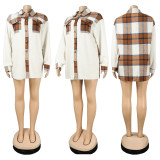 Tweed lambswool plaid jacket top