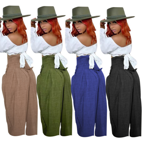 Cute strapped butterfly section wide leg pants