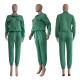 Solid color casual sports suit
