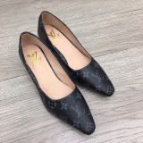 Flat heel solid color low top pointed one size viscose shoes black British high heels Shoes
