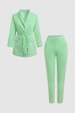 Solid color laced small suit jacket two-piece