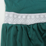 Waist-length skirt tied bow long slim dress