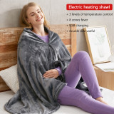 USB plug-in heating warm shawl blanket coral fleece body warming shawl cover electric heating blanket temperature control heating blanket