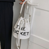 women's retro portable bucket bag messenger shoulder bag