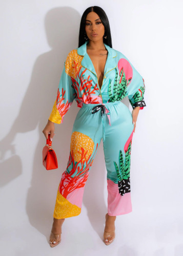 Casual style print long suit